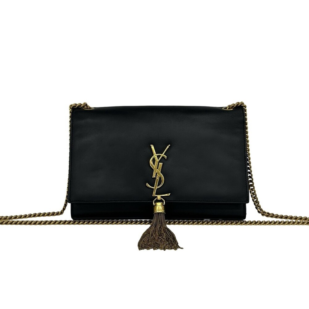 Yves Saint Laurent SAINT LAURENT PARIS Kate YSL Logo Hardware Tassel Leather ...